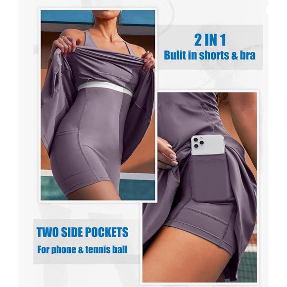 Toreel Tennis Dress Shorts Underneath, Golf Workout Dress Pockets Exercise Small - Picture 3 of 10